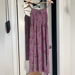 Urban Outfitters x Kimchi Blue gauzy smocked midi dress